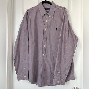 Ralph Lauren Plaid checked Dress Shirt Classic Fit Long Sleeve Button Up sizeXXL